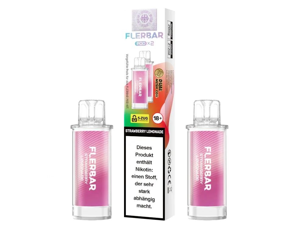 Sofort Bestellen Flerbar - POD Strawberry Lemonade 20 mg/ml (2 Stück pro Packung) 400er Packung