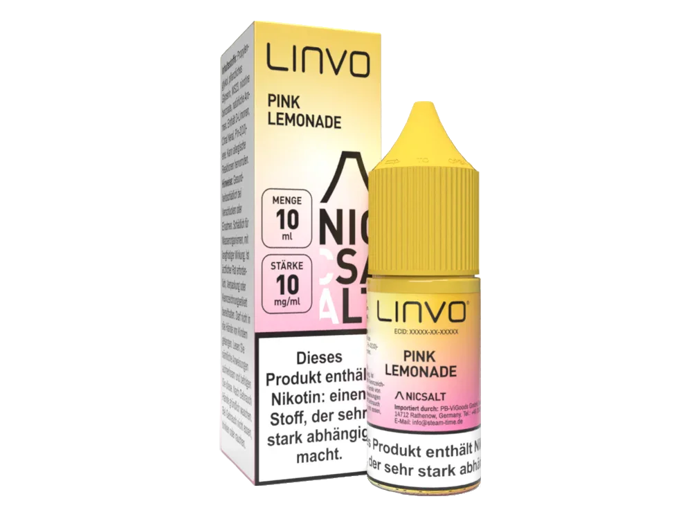 Schneller Versand Linvo - Pink Lemonade - Nikotinsalz Liquid 10 mg/ml 10er Packung