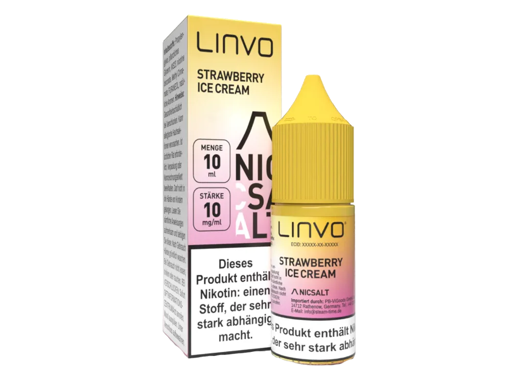 Kracherpreis Linvo - Strawberry Ice Cream - Nikotinsalz Liquid 10 mg/ml