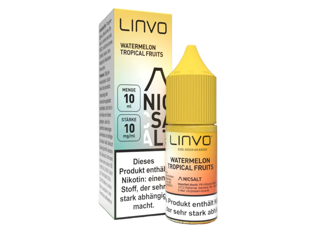 Linvo - Watermelon Tropical Fruits - Nikotinsalz Liquid 10 mg/ml 10er Packung Preis Gesenkt