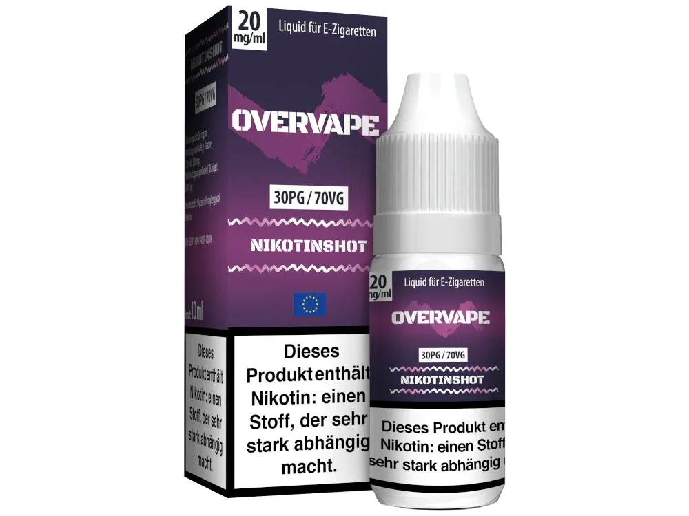 Gratis Versand Overvape - 10 ml Nikotin Shot 30PG/70VG 20 mg/ml 360er Packung