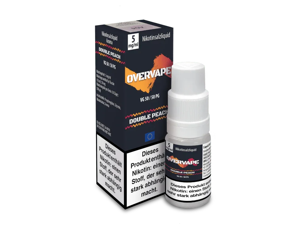 Jetzt Bestellen Overvape - Double Peach - Nikotinsalz Liquid 5 mg/ml 560er Packung