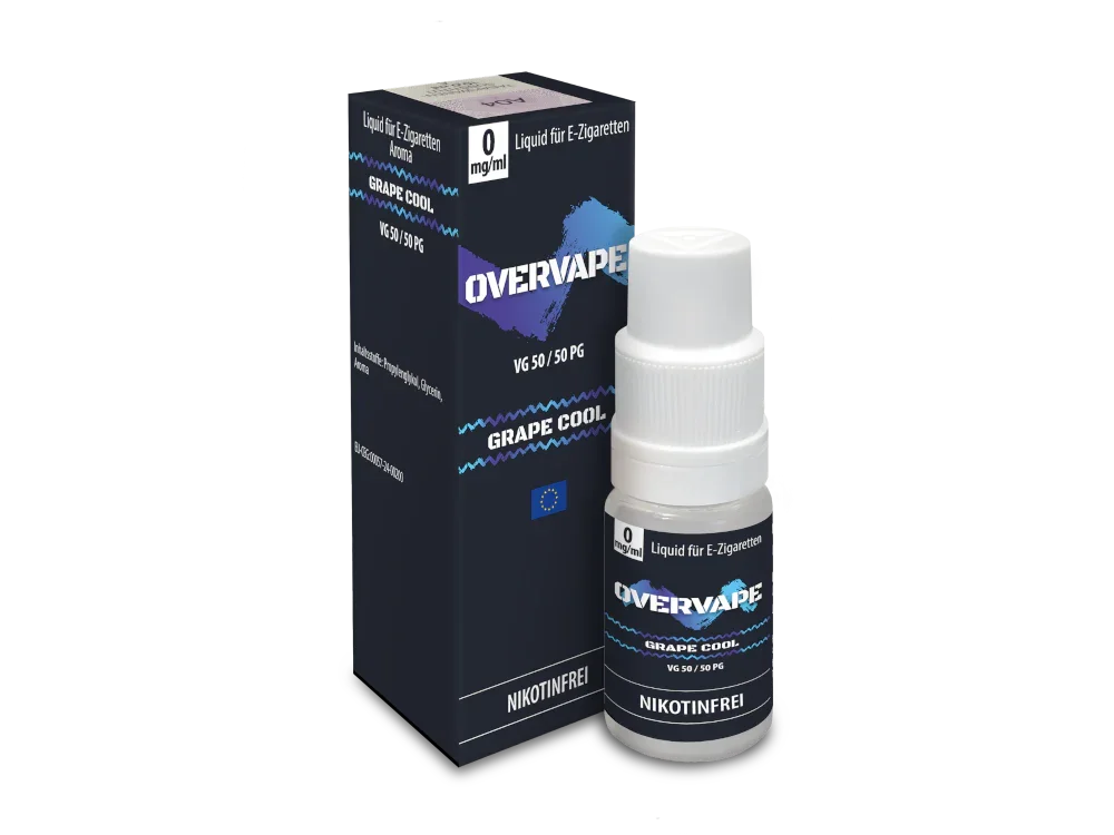 Rabatt Overvape - Grape Cool - Nikotinsalz Liquid 0 mg/ml