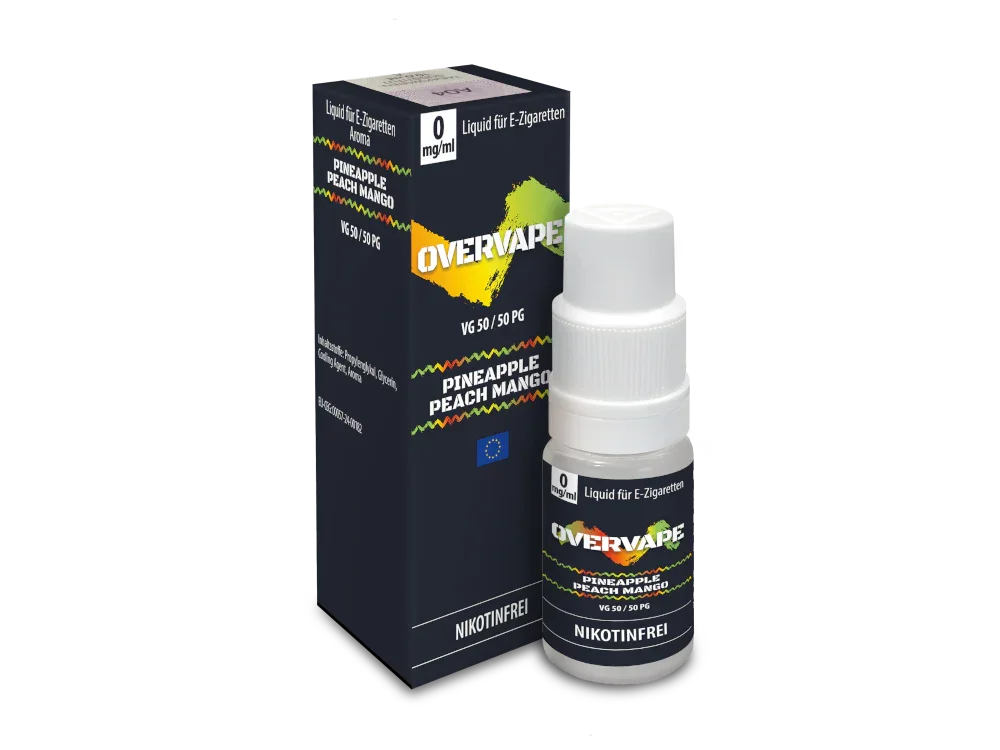 Sofort Bestellen Overvape - Pineapple Peach Mango - Nikotinsalz Liquid 0 mg/ml 5er Packung