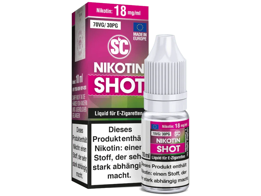 SC - 10 ml Nikotin Shot 70VG/30PG 18 mg/ml 10er Packung Sofort Bestellen