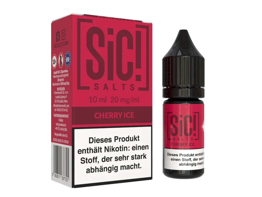 Direkt Vom Hersteller SiC! Salts - Cherry Ice - Nikotinsalz Liquid 20 mg/ml 5er Packung