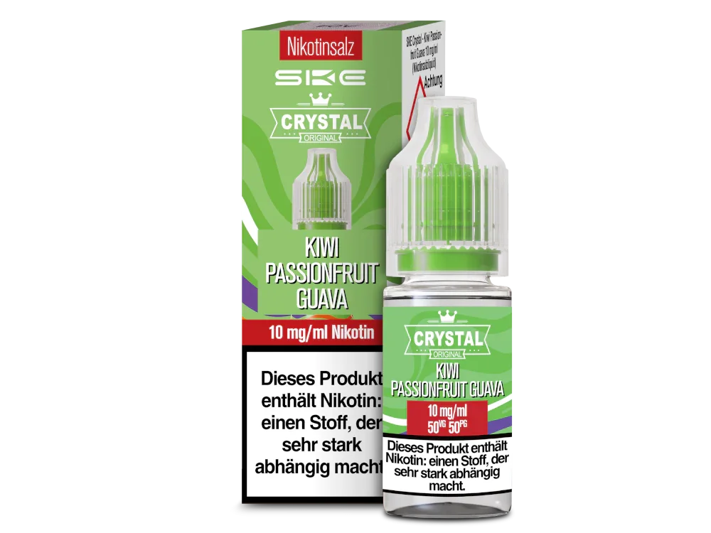 SKE - Crystal - Kiwi Passionfruit Guava - Nikotinsalz Liquid 10 mg/ml 10er Packung Nur Für Kurze Zeit