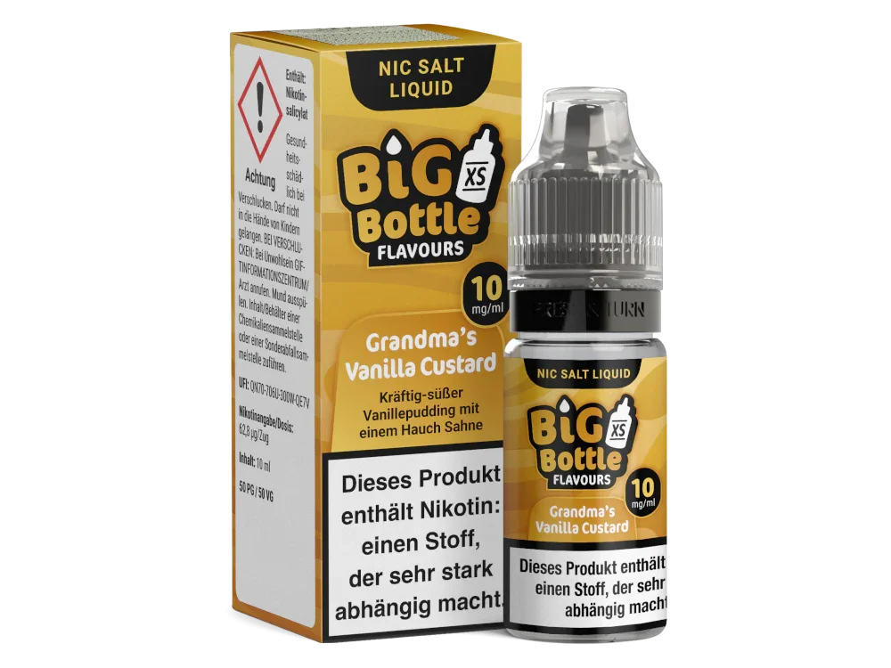 Kostenloser Rückversand Big Bottle - Grandma's Vanilla Custard - Nikotinsalz Liquid 10 mg/ml