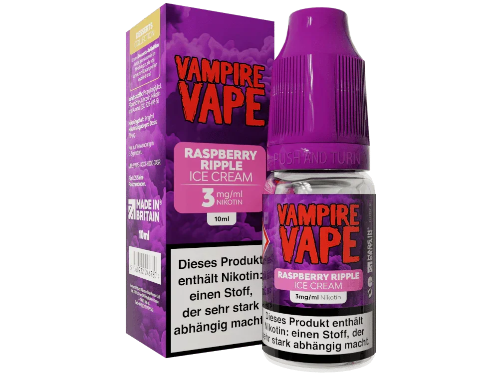 Vampire Vape - Dessert Collection - Raspberry Ripple Ice Cream E-Zigaretten Liquid 3 mg/ml Saisonangebot