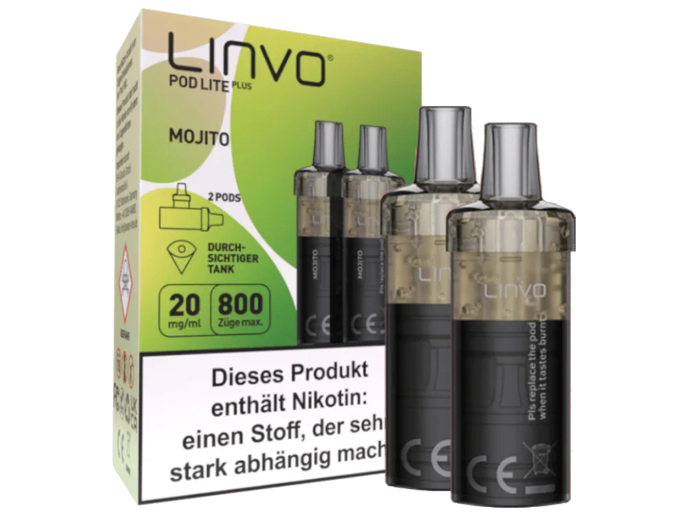 Sofort Bestellen Linvo - Pod Lite Plus Cartridge Mojito 20 mg/ml (2 Stück pro Packung) 300er Packung