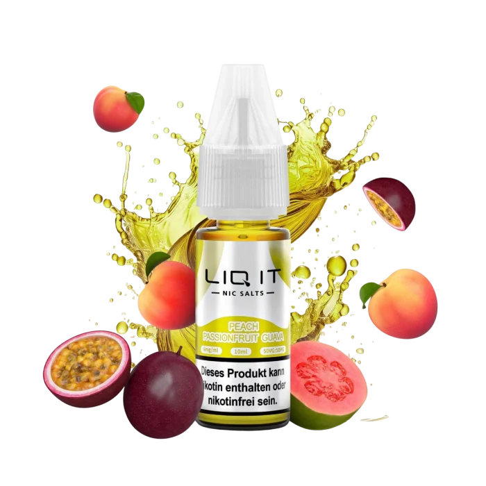 Liq It Liquid - Peach Passionfruit Guava Nikotinsalz 10ml | 12mg/ml Sichere Zahlung