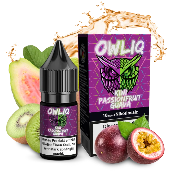 Kostenloser Rückversand Owliq Liquid - Kiwi Passionfruit Guava Nikotinsalz 10ml | 10mg/ml