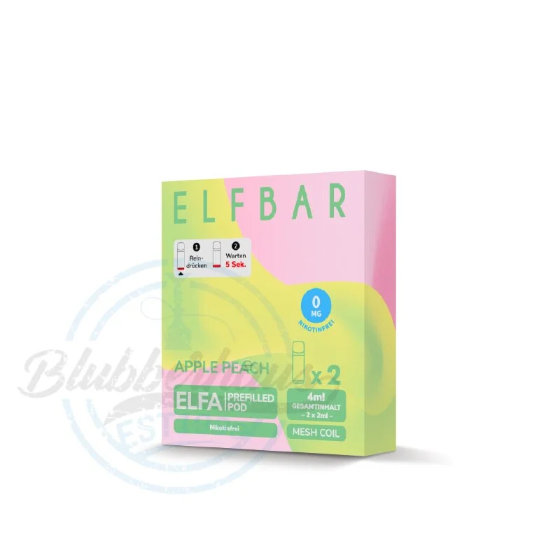 Elfbar ELFA Pods Nikotinfrei - Apple Peach (2er Pack) Sichere Zahlung