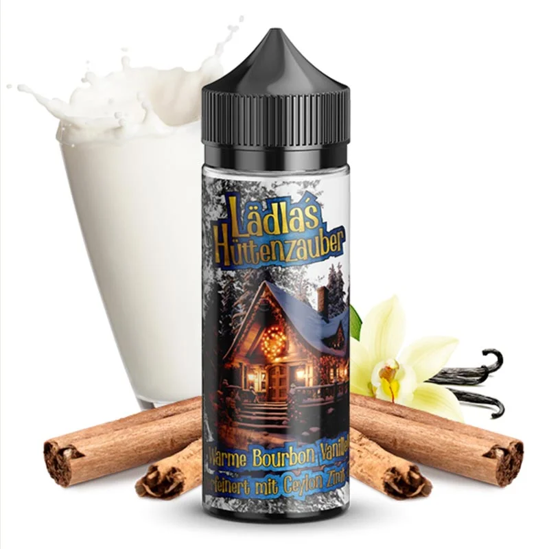 LÄDLAS Hüttenzauber - Warme Bourbon Vanillemilch verfeinert mit Ceylon Zimt und Rum Longfill Aroma Sofort Bestellen