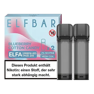 Letzte Chance ELF Bar ELFA - Blueberry Cotton Candy Pod - 2er Pack