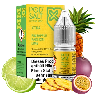 Sichere Zahlung Pod Salt Xtra - Pineapple Passion Lime - 10 ml Nikotinsalz Liquid
