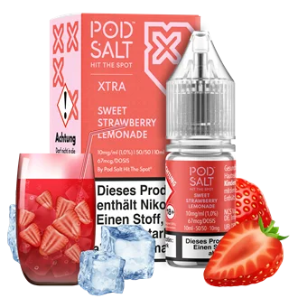 Pod Salt Xtra - Sweet Strawberry Lemonade - 10 ml Nikotinsalz Liquid Nur Für Kurze Zeit