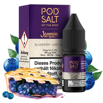 Pod Salt Fusion - Jammin - Blueberry Jam Tart - 10 ml Nikotinsalz Liquid Sofort Bestellen