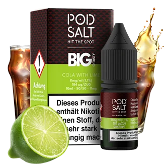 Pod Salt Fusion - Big Tasty - Cola with Lime - 10 ml Nikotinsalz Liquid Preis Gesenkt