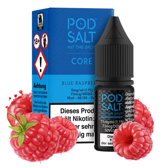 Zertifiziert Pod Salt Core - Blue Raspberry - 10 ml Nikotinsalz Liquid