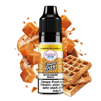 Kostenfreie Lieferung Dinner Lady Dessert Bar - Salted Caramel Waffle -10 ml Nikotinsalz Liquid