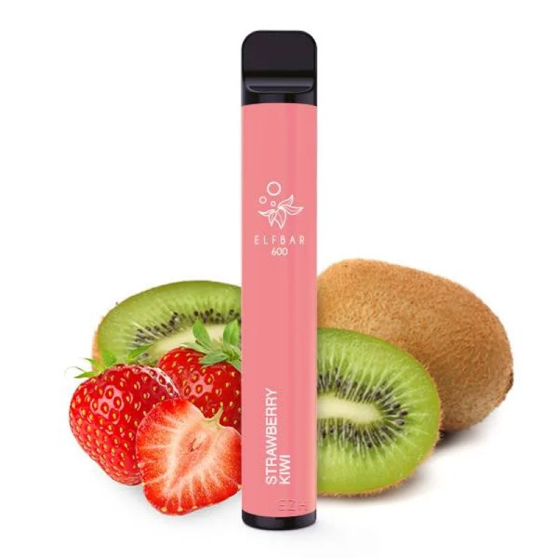 Elf Bar 600 - Strawberry Kiwi 20mg NicSalt E-Zigarette 600 Züge Kostenloser Rückversand