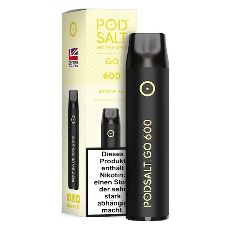 Pod Salt GO 600 Banana Ice 20mg NicSalt E-Zigarette 600 Züge Nur Heute