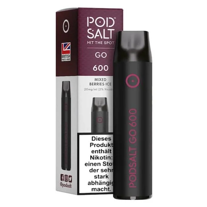 Pod Salt GO 600 Mixed Berries Ice 20mg NicSalt E-Zigarette 600 Züge Markenprodukt