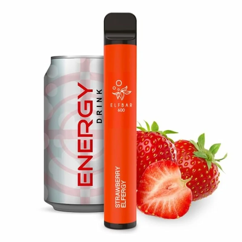 Sofort Bestellen Elf Bar - Strawberry Elfergy Nikotinfrei E-Shisha 600 Züge
