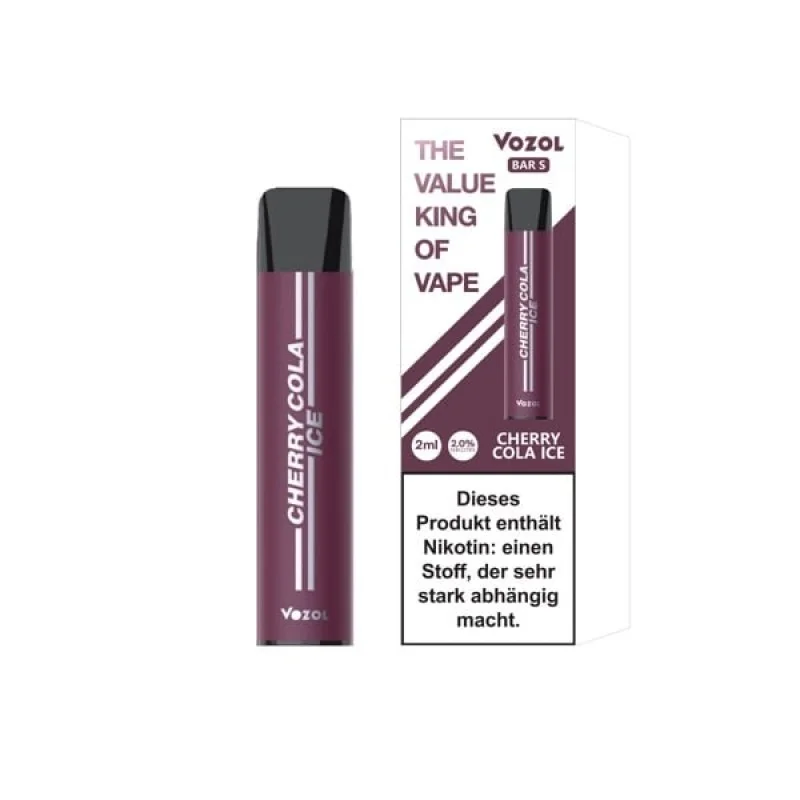 Ausverkauf Vozol Bar S E-Shisha Cherry Cola Ice Einweg Vape 500 Züge 20mg