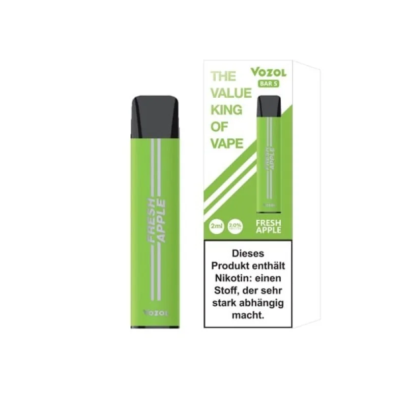 Vozol Bar S E-Shisha Fresh Apple Einweg Vape 500 Züge 20mg Preiswert