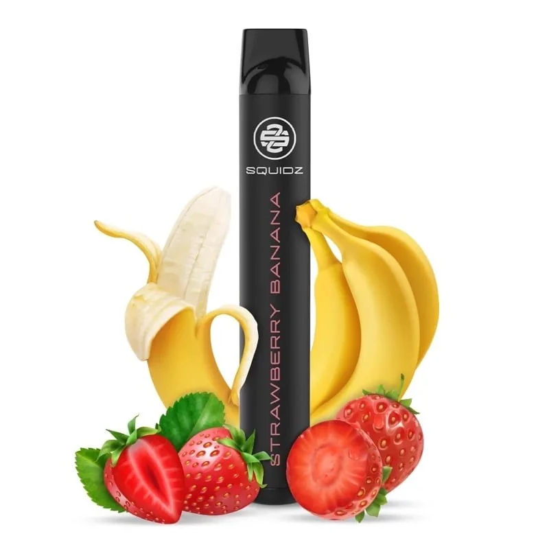 Preisreduziert Squidz Strawberry Banana Einweg E-Shisha Vape Bar 700 Züge 20mg