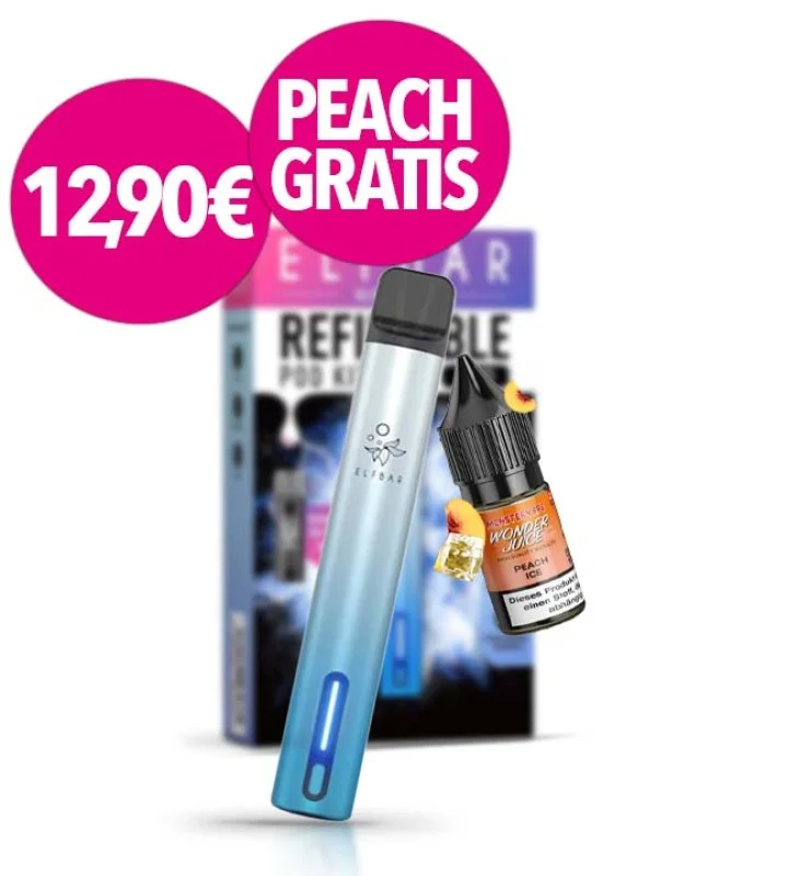 Saisonangebot Gratis Peach Liquid + Elf Bar Elfa Turbo Kit Cyan