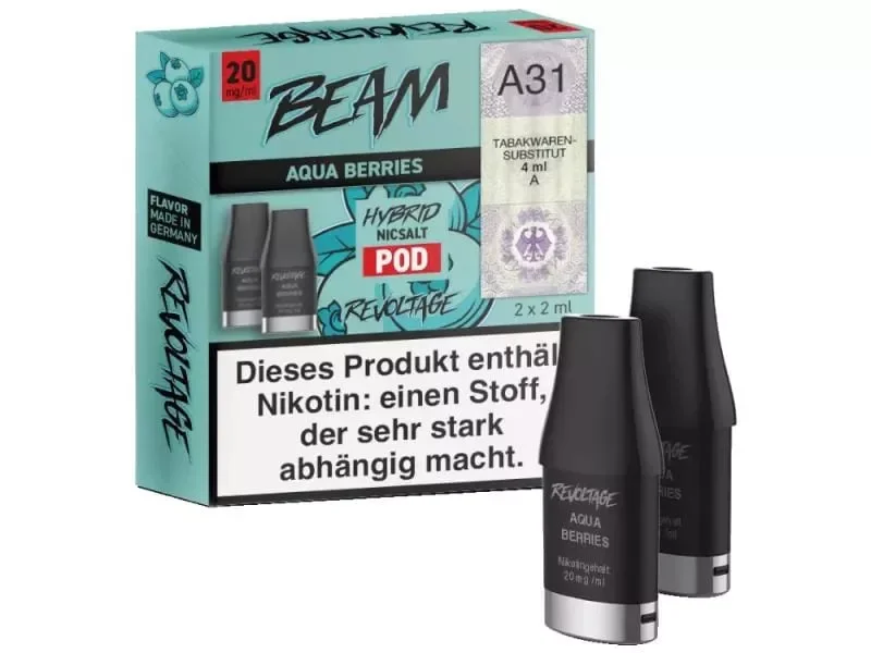 2x Revoltage Beam Prefilled Pod - Aqua Berries Letzte Chance