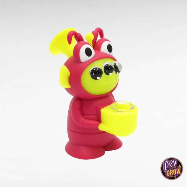 Neuheit Three Eyed Monster Silikonbong · Unzerstörbarer Bong aus lebensmittelechtem Silikon mit 14mm Glaskopf · Tragbares und lustiges Weed-Rohr