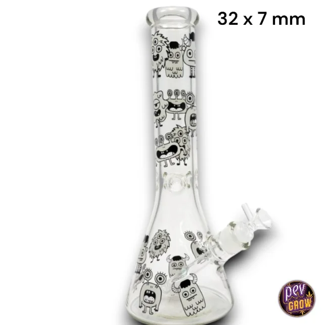 Super-Preis 32 cm Fluoreszierender Monster Ice Beaker Glasbong – 7 mm dick · Leuchtet im Dunkeln