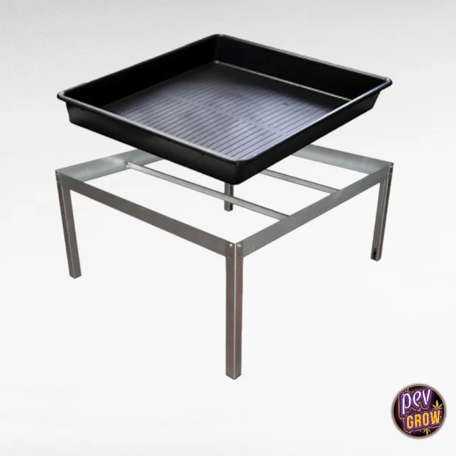 Angebot 120x120 cm Pflanzschalen-Set mit Metallgestell – Ergonomische, erhöhte Ablauflösung für 4x4 Indoor-Zelte