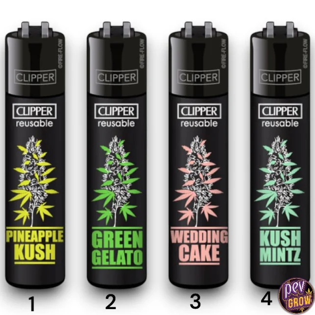 Clipper Classic Plantz 6 Feuerzeug – Nachfüllbar mit Weed-Strain-Design · Integriertes Stopfwerkzeug Preiswert