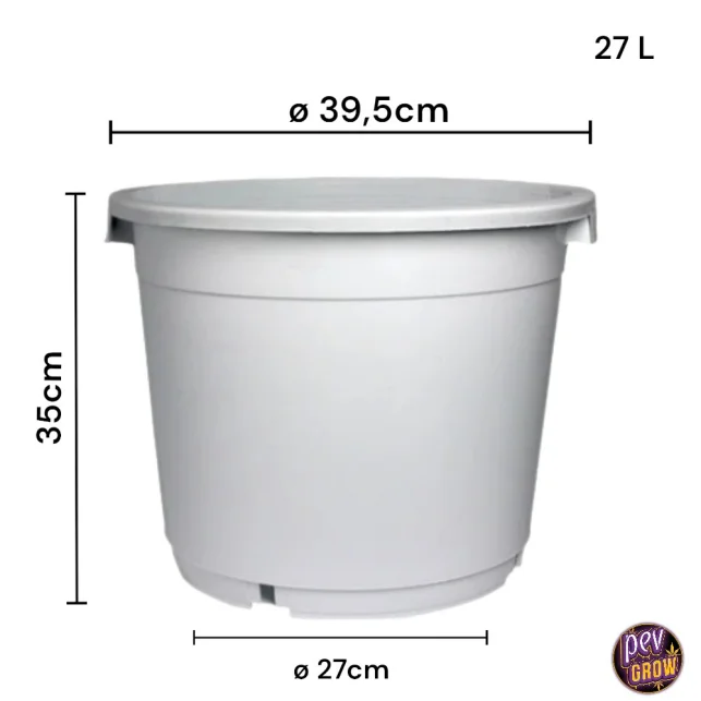 Weißer runder Pflanztopf 27 L – Hitze-reflektierender Grow-Topf für draußen · Hervorragende Drainage Kostenloser Rückversand