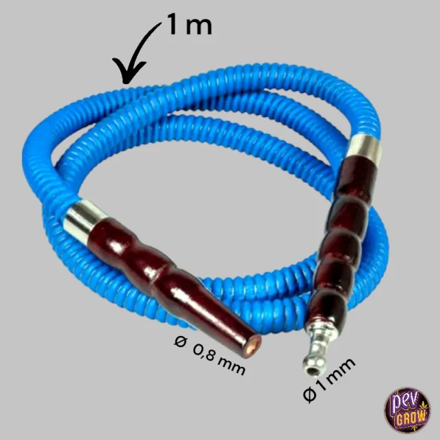 Rabatt 1 Meter Shisha Schlauch Blau – Ergonomischer Holzgriff & dichter Metallanschlüsse · Flexibler Shisha-Schlauch