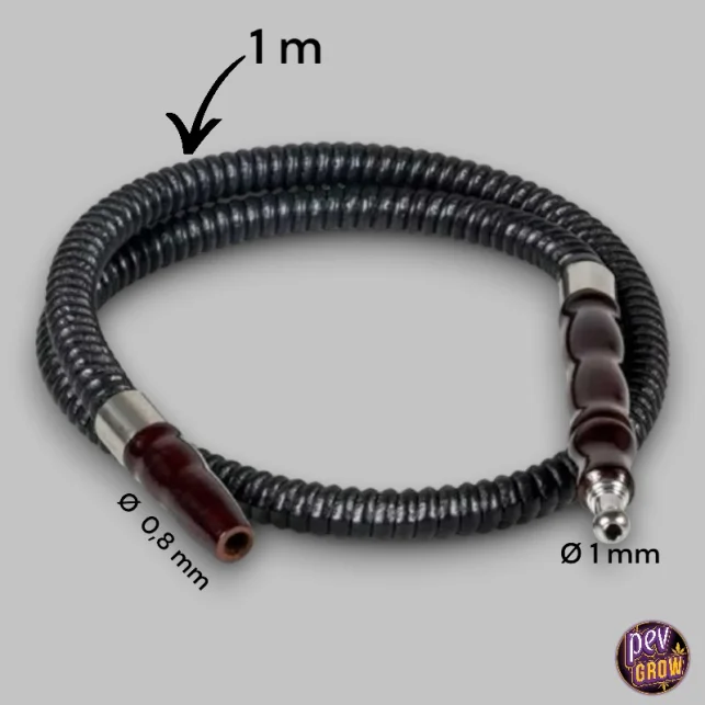Kostenloser Rückversand 1 Meter Shisha Schlauch Schwarz – Ergonomischer Holzgriff · Universelle Metallverbinder