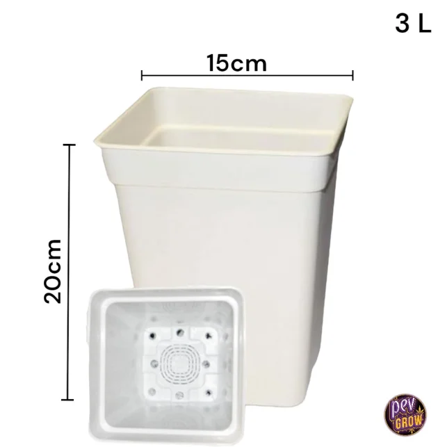White Square Grow Topf 3L – Anti-Stress-Wurzelschutz · Ideal für Autoflower, Sativas und Bonsai-Mutterpflanzen Sale