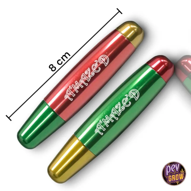 Finale Aktion Amazed Aluminium Pfeife Rasta Edition – Metall-Weed-Pfeife mit Spiral-Kühlsystem