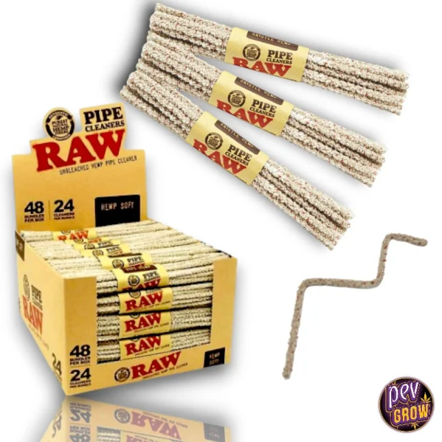 Markenprodukt RAW Pfeifenreiniger – Natürliche Hanfborsten für Bongs & Pfeifen · Flexibler 15 cm Draht