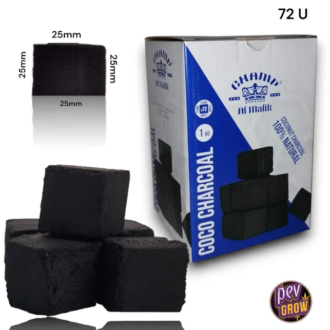 Shisha Kohle 25 mm 1 kg – Natürliche Kokoswürfel · Langsame Verbrennung & reiner Geschmack Bestseller