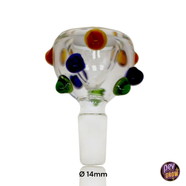 Preisreduziert 14mm Glasbowl mit Perlen · Hitzefester Griff & reiner Geschmack