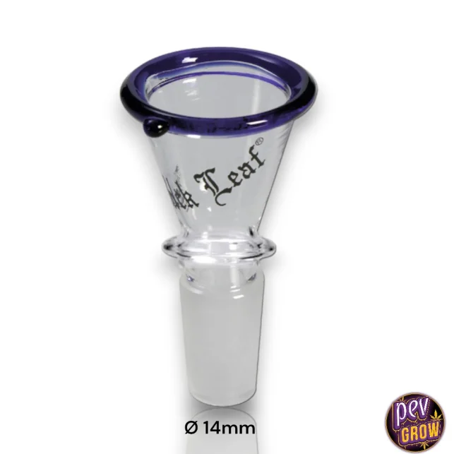 Black Leaf Konisches Glasbowl 14 mm – Vielseitiger 14mm Steckanschluss · Hitzefeste lila Details Kostenloser Rückversand