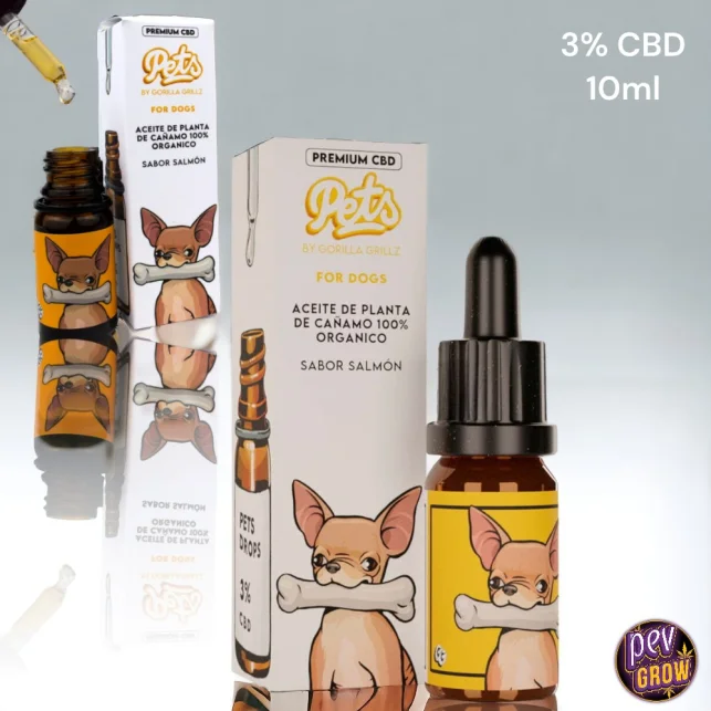 Gorilla Grillz 3 % CBD Öl für Hunde – Lachsduft, 300 mg Bio-Hanfextrakt zur Beruhigung von Haustieren Online Kaufen