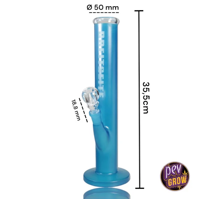 Blue Ice Crystal Bong 35 cm – Pevgrow Premium Glaswasserpfeife, 4 mm dick, 18,8 mm Anschluss Neue Ware
