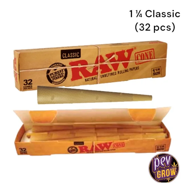 Abverkauf Raw Classic Cones 1 ¼ (32 Einheiten) – Natürliche vorgefertigte Joint-Hülsen für perfekte Joints